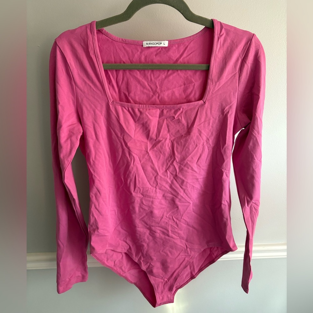 Pink Long Sleeve Women's bodysuit “CHEEKY”